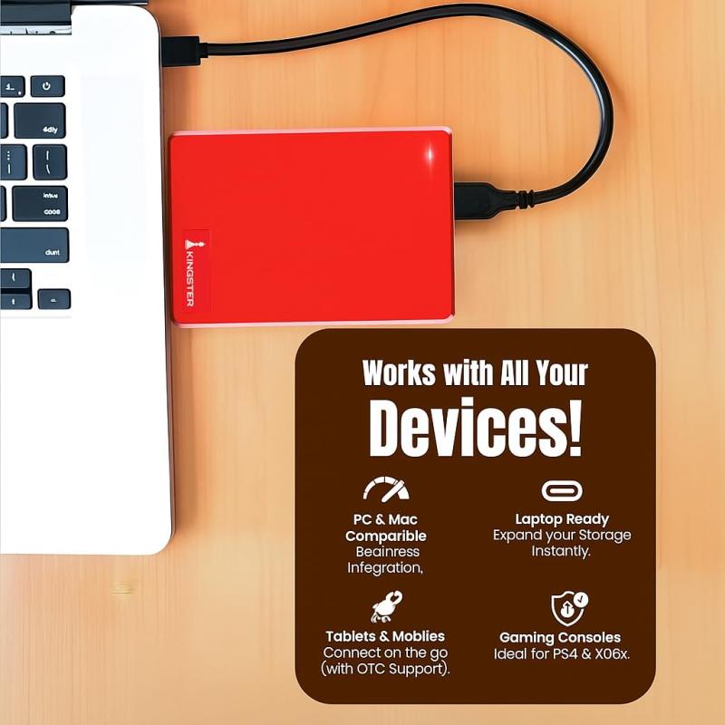 KINGSTER®  External Hard Drive – Red