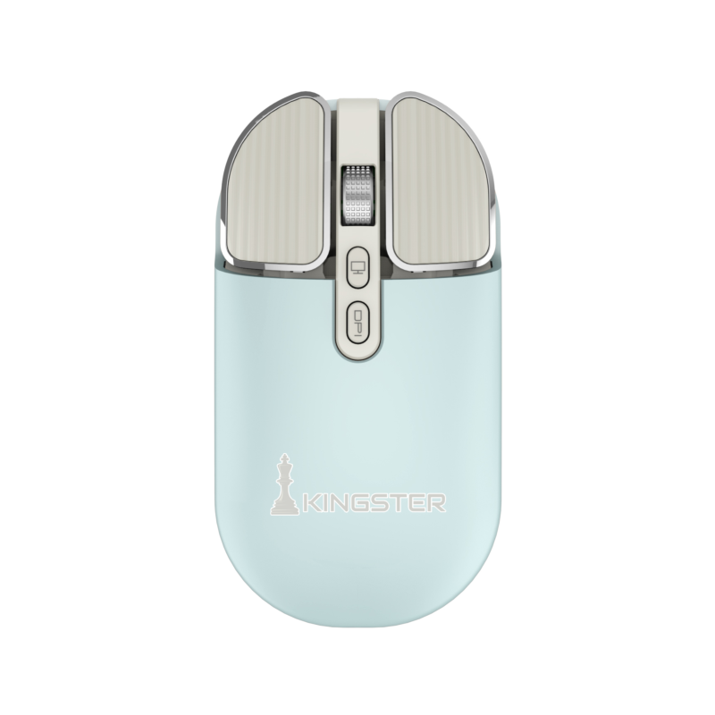 KINGSTER® Glide Pro Silent Dual-Mode Wireless Mouse (BT 5.2 + 2.4GHz) — Sky Blue